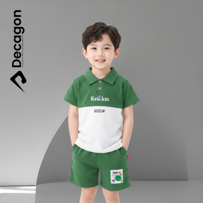 Kids Premium PK Polo Set | SMILE Print Green