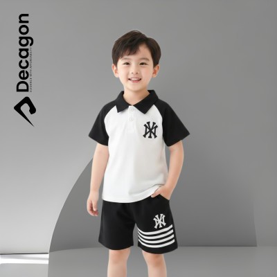 Kids Premium PK Polo Set | NY Print  Black