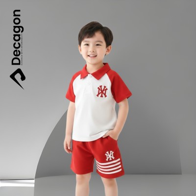 Kids Premium PK Polo Set | NY Print  Red