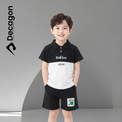 Kids Premium PK Polo Set | SMILE Print  Black