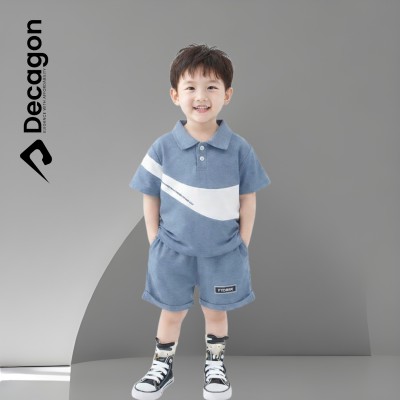 Kids Premium PK Polo Set | NIKE Print  Dusty Blue