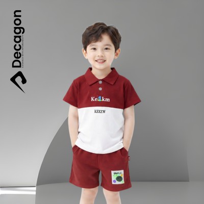 Kids Premium PK Polo Set | SMILE Print  Red